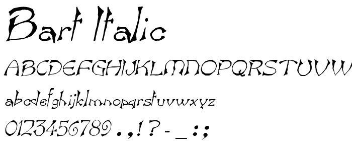 Bart Italic font